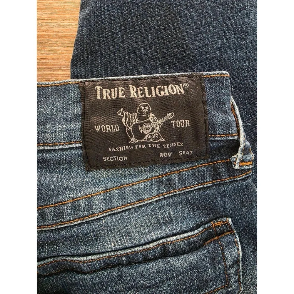 True Religion Jeans Men Sz 31 Blue Ricky Relaxed Straight Washed 5 Pocket Modern